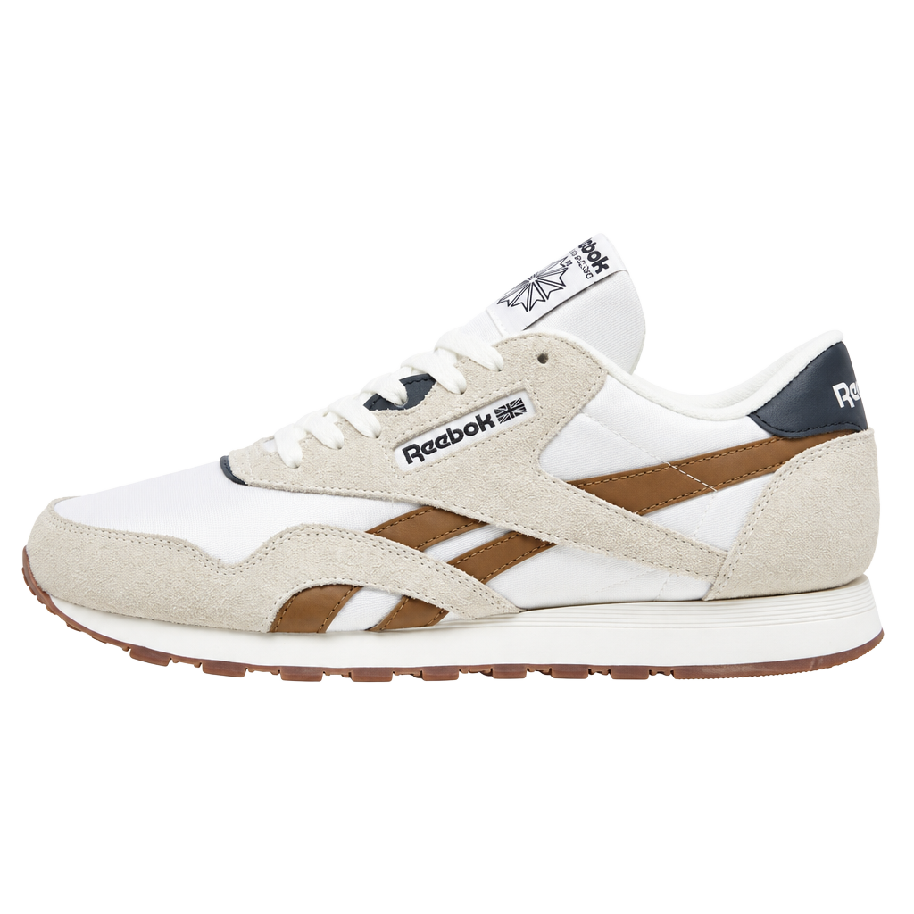 Reebok Men's Classic Nylon Casual Sneakers in Chalk/Trek Brown 1