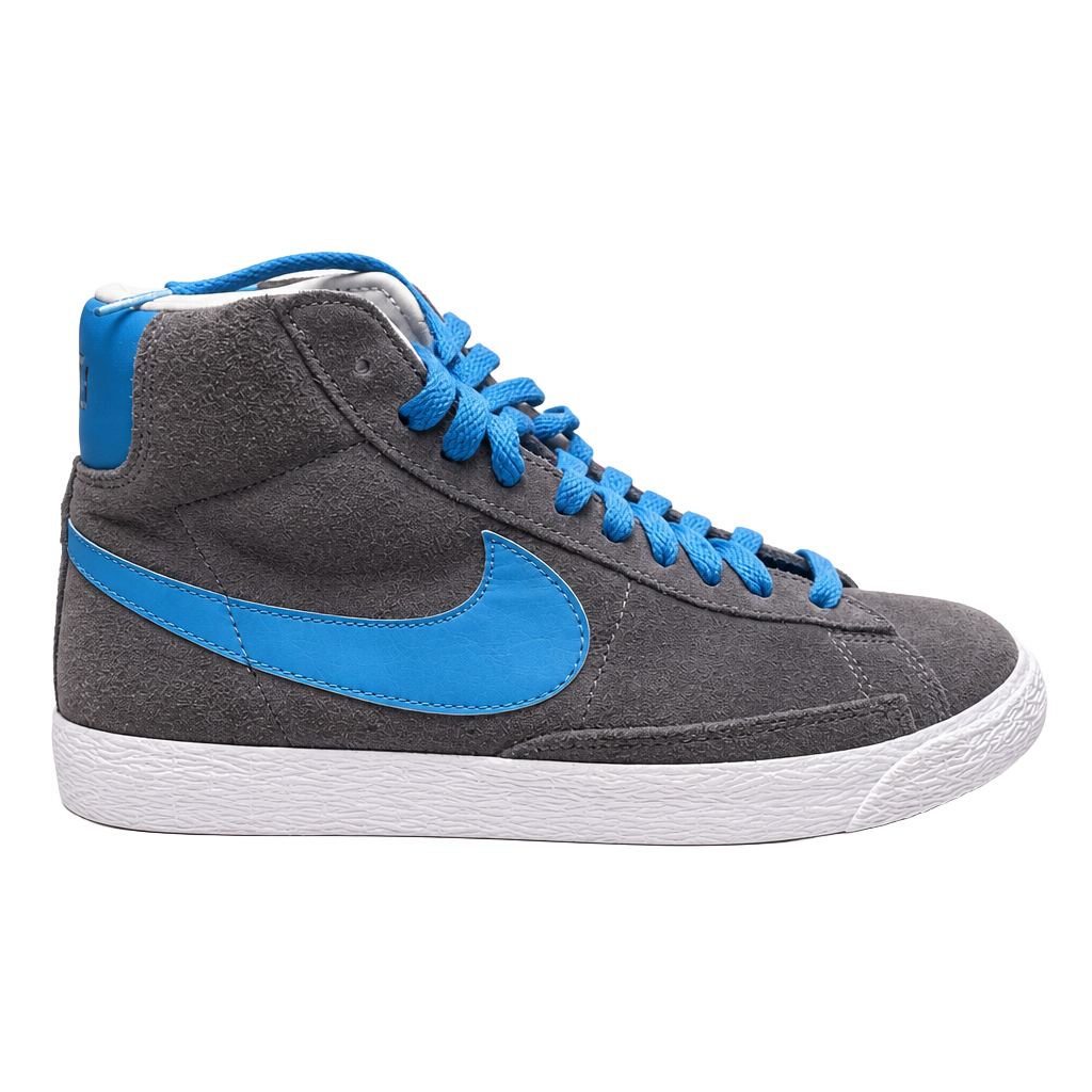 Nike Blazer Mid Vintage GS Suede Sneakers Grey Photo Blue 1