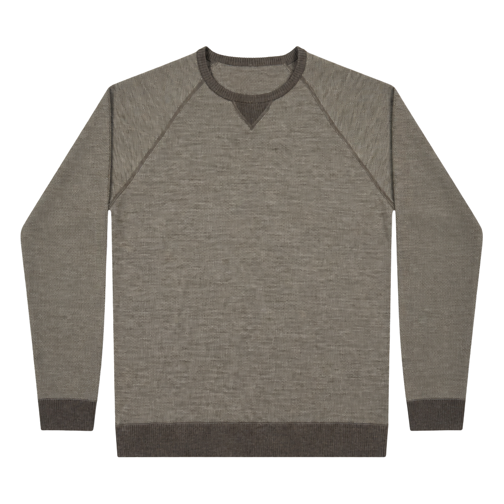 johnnie-O Boggs Merino Wool Crew Neck Sweater Size Medium Coffee Brown 1