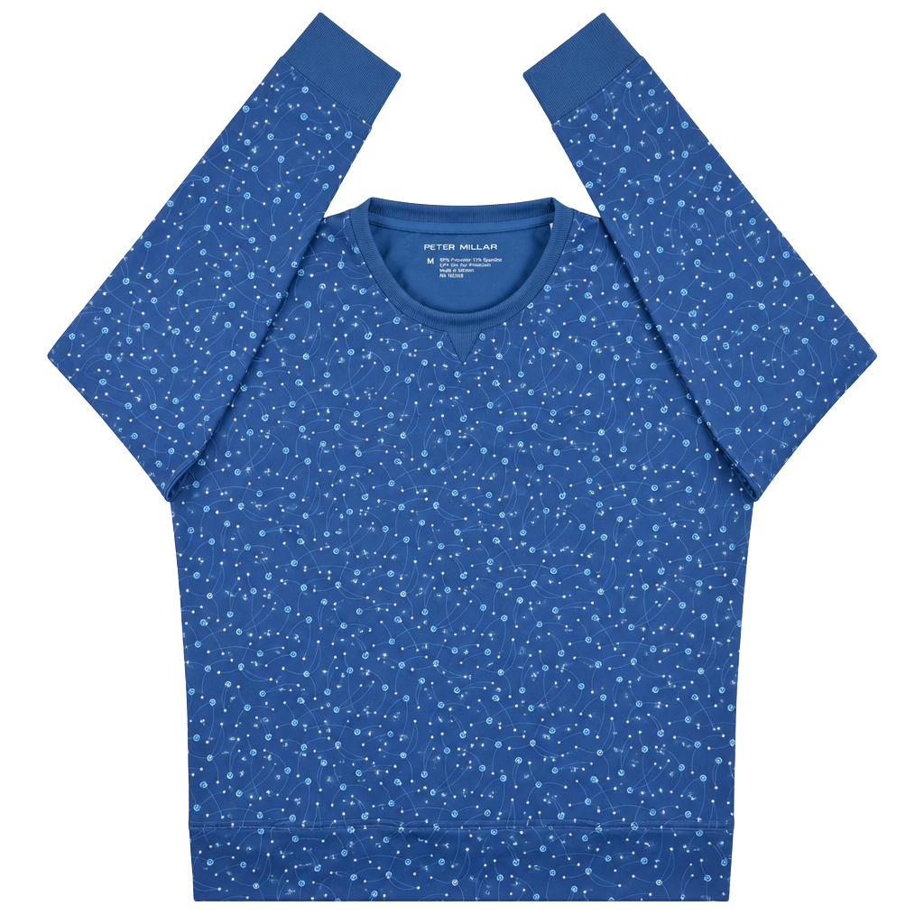 Peter Millar NWT Birdie Print Sport Sweatshirt Size M Blue 1