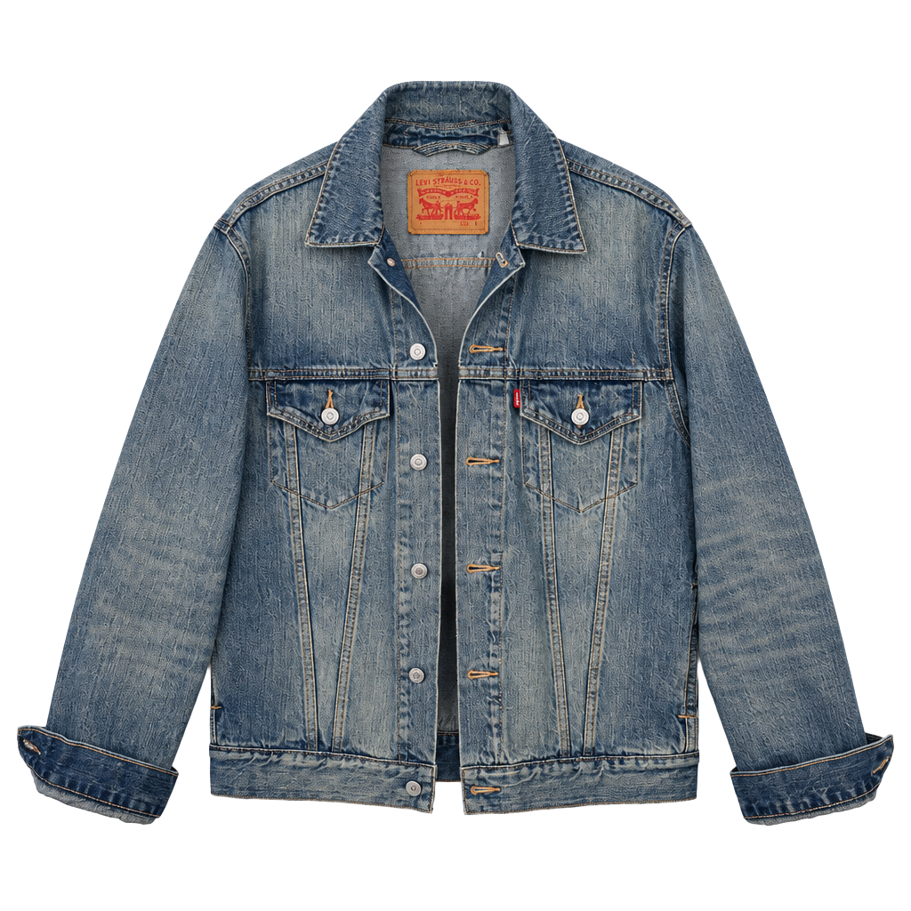 Levi's Trucker Denim Jacket Size L Medium Wash Blue Cotton 1