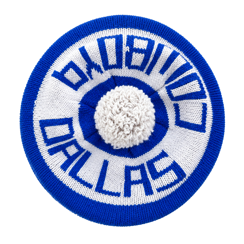 Dallas Cowboys Vintage Knit Newsboy Beanie Hat Blue White Pom Pom 1