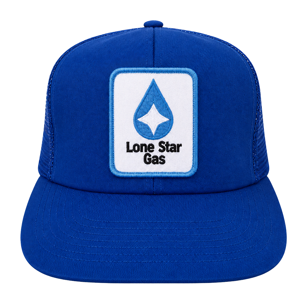 Vintage Lone Star Gas Trucker Hat Blue Snapback Mesh Patch 1