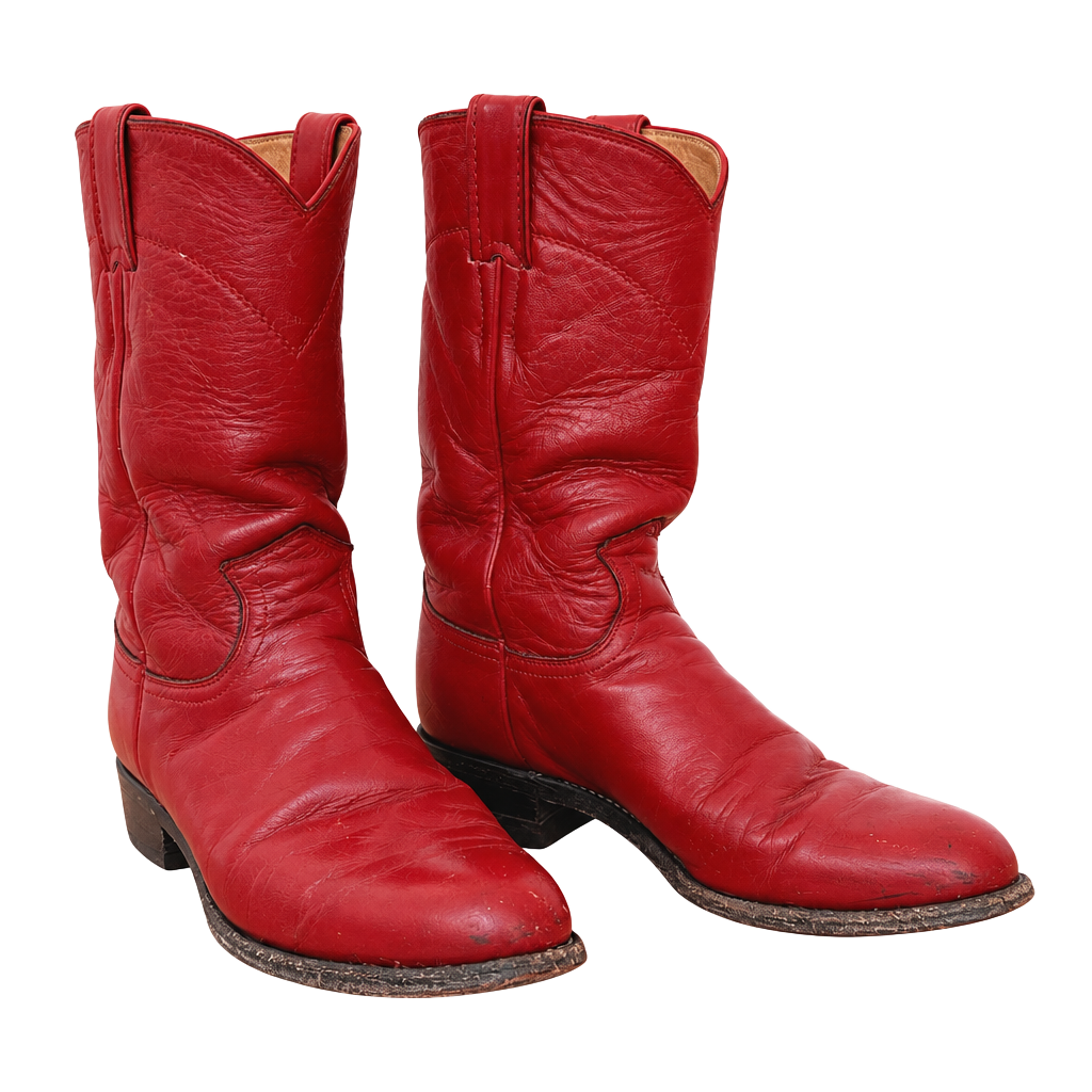 Justin Roper Western Boots L3055 Size 6.5C Red Leather 1