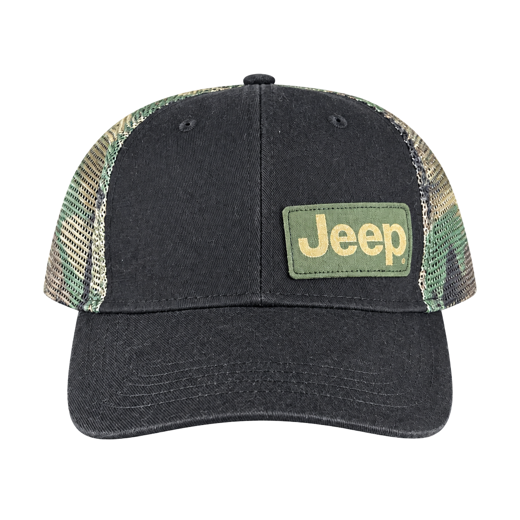 Jedco Jeep Trucker Hat OSFM Black Camo Mesh Snapback 1
