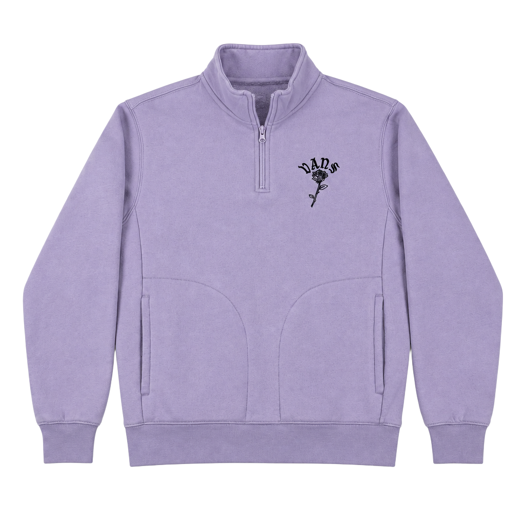 Vans Pocket Quarter Zip Sweater Size Small Lavender Frost Rose 1