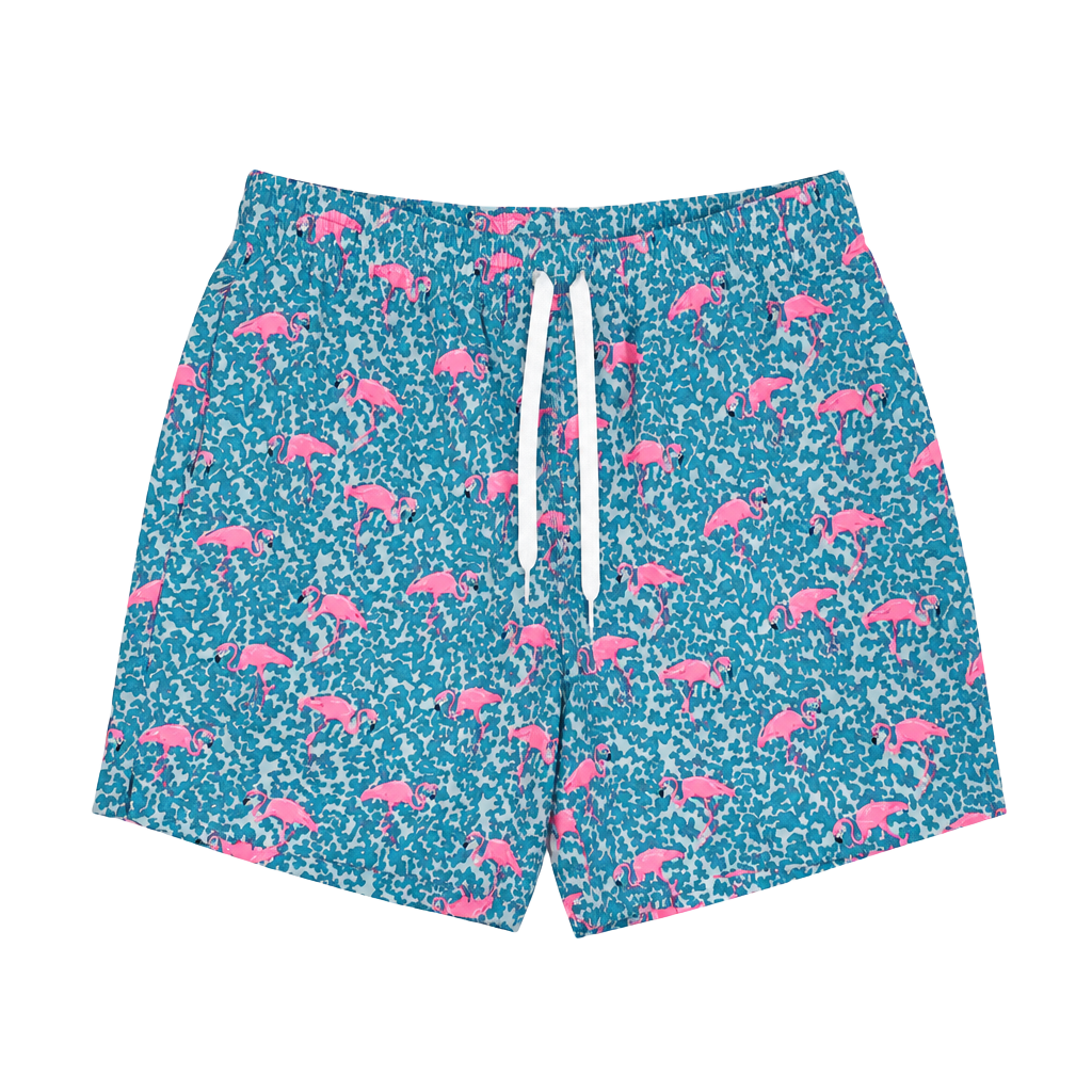 Chubbies The Domingos Are For Flamingos Swim Trunks Size X Small Blue 1