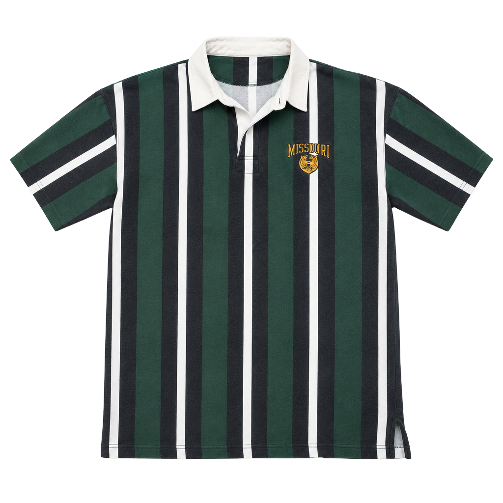 Crable Sportswear Missouri Tigers Rugby Shirt Size X-Large Striped Vintage 1