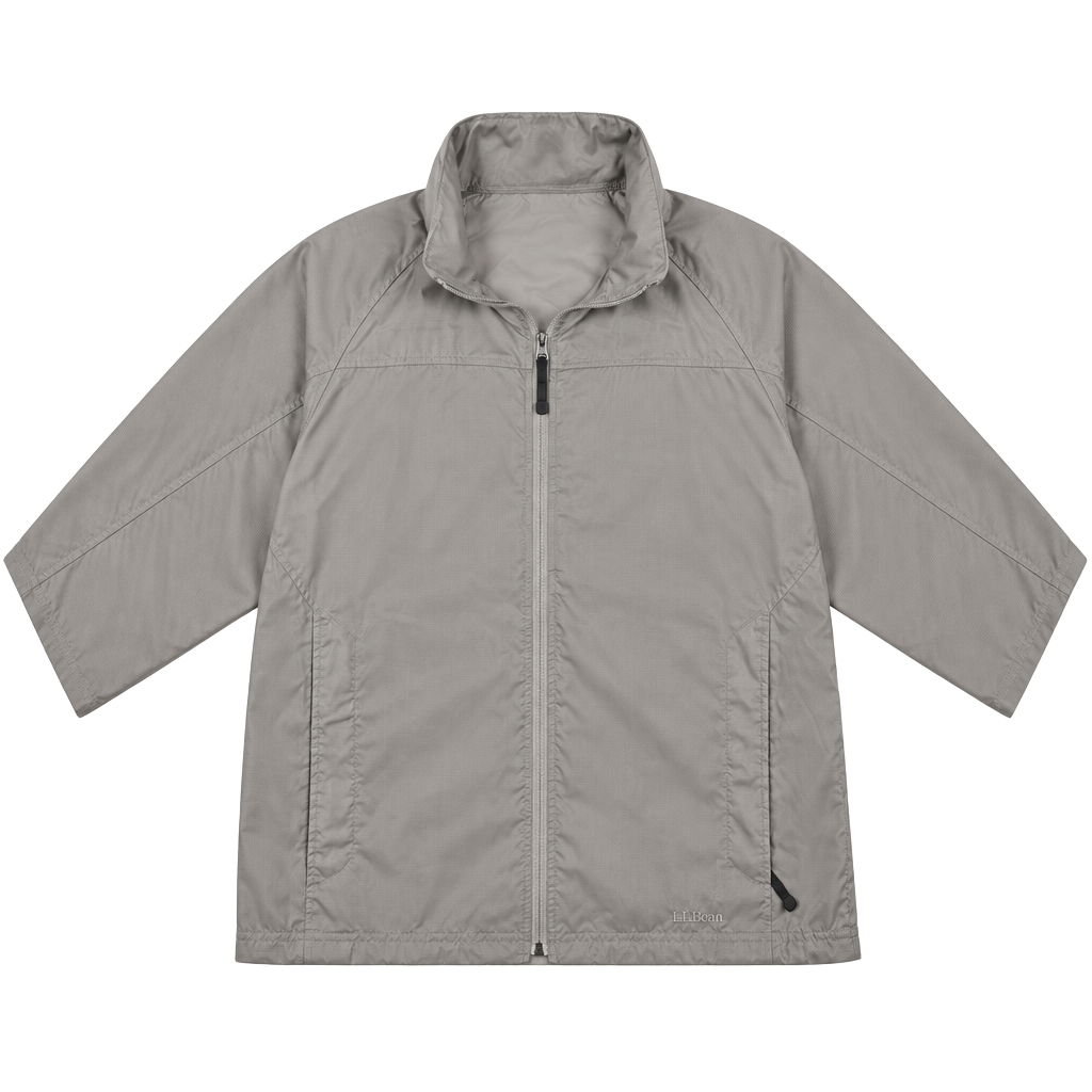 LL Bean Casco Bay Windbreaker Jacket Size M Regular Beige Nylon 1