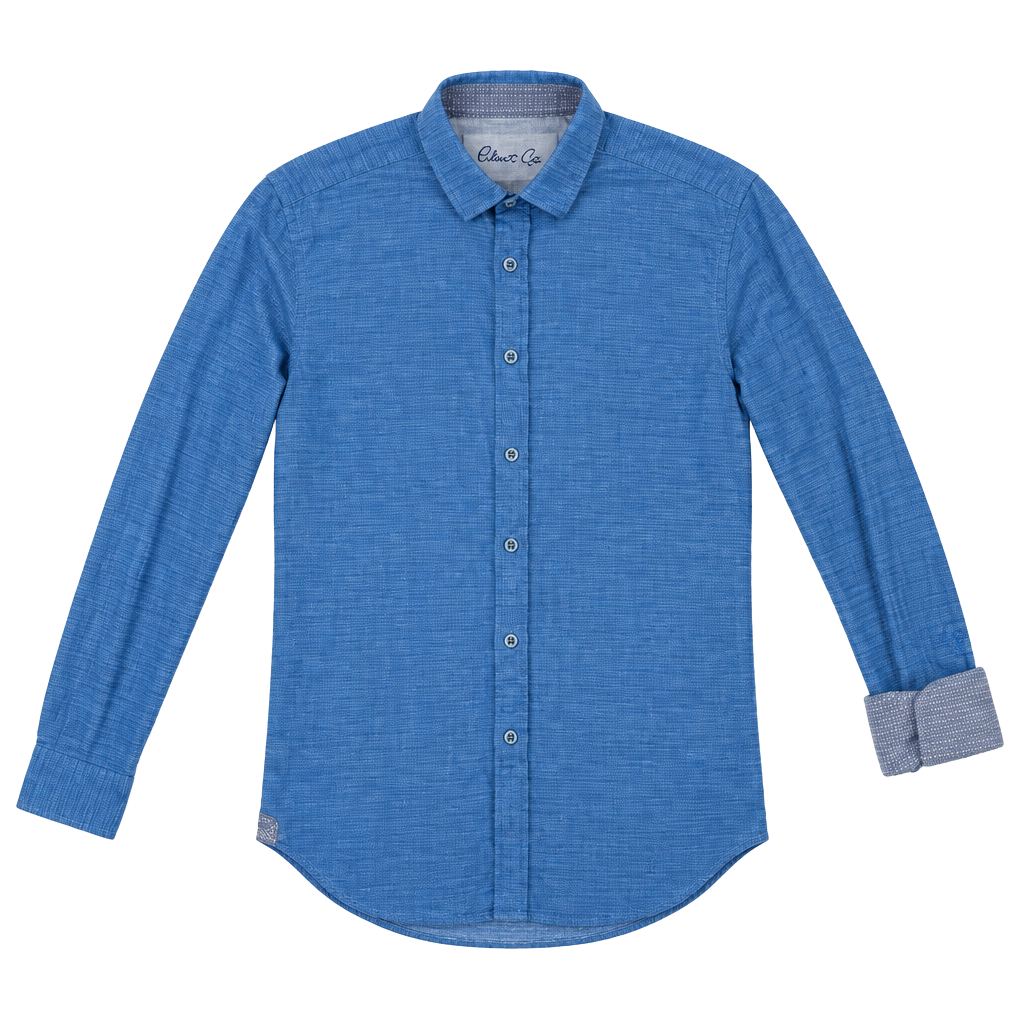 Robert Graham Button-Up Shirt Size S Blue Linen Cotton Long Sleeve 1