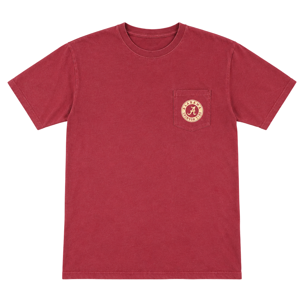 Comfort Colors Alabama Crimson Tide T-Shirt Size XL Red Pocket Graphic 1