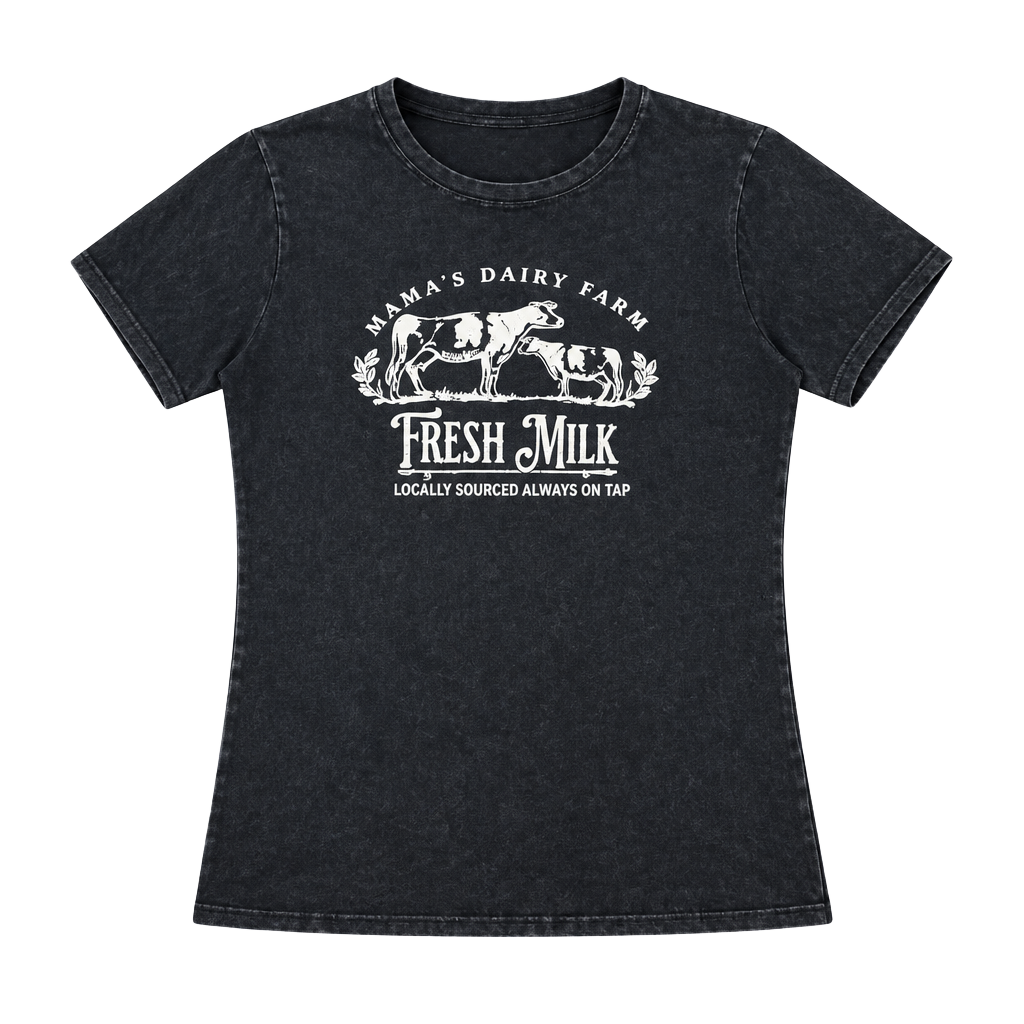 All Things Mama Designs Mama's Dairy Farm Nursing Tee Size XL Black 1