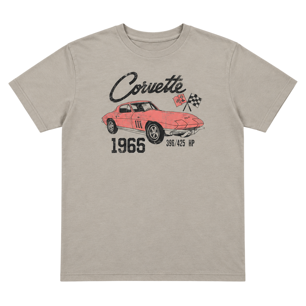 GM Corvette 1965 Graphic T-Shirt Women’s Size Large Tan 1