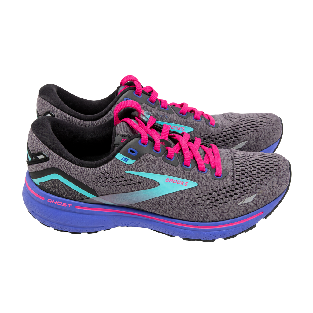 Brooks Ghost 15 Women's Running Shoes - Black/Blue/Aruba 1