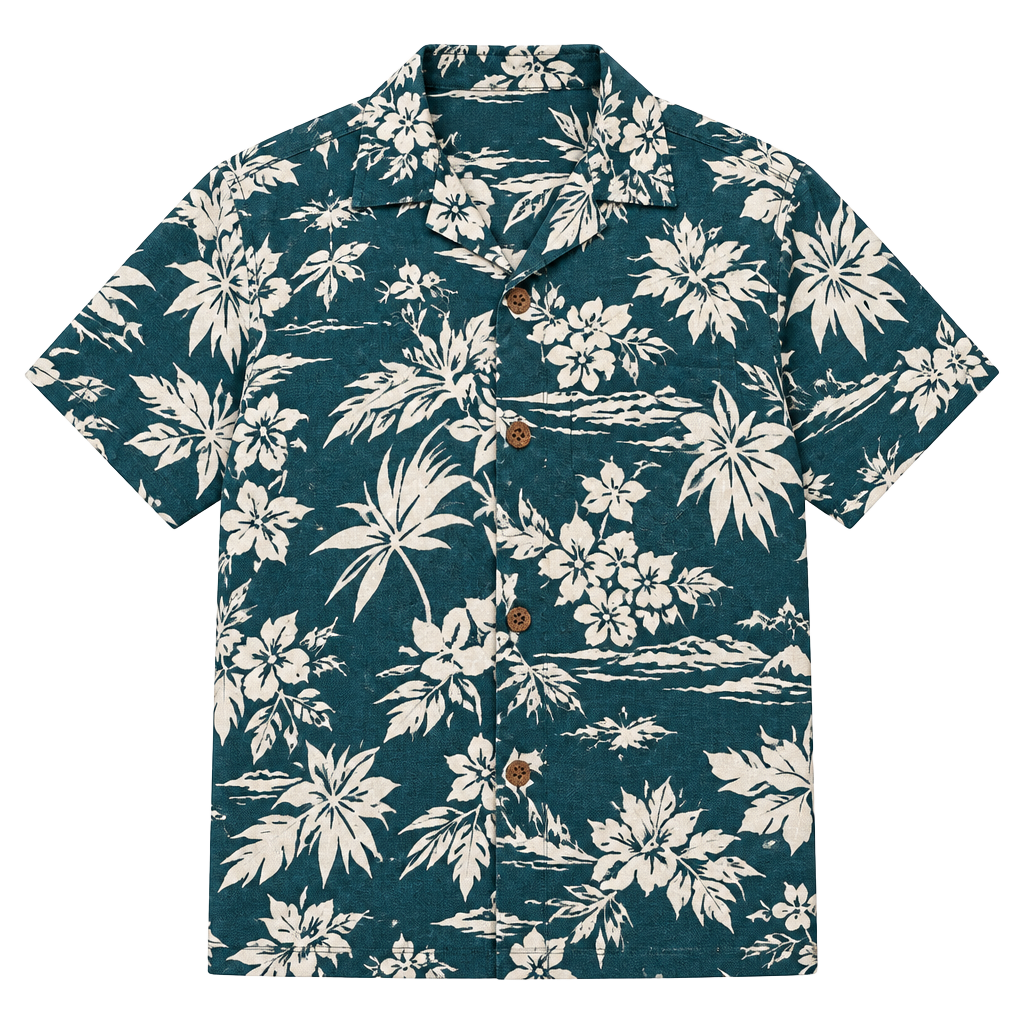 Super Soft Tropical Button Up with Wooden Buttons 1