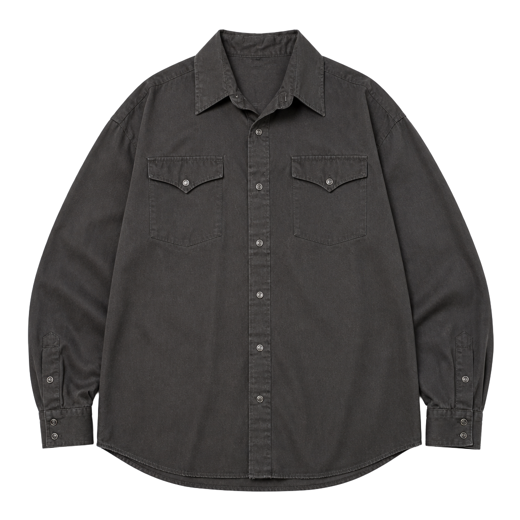 Panhandle Slim Mens Solid Black Western pearl Snap Long Sleeve Shirt 1