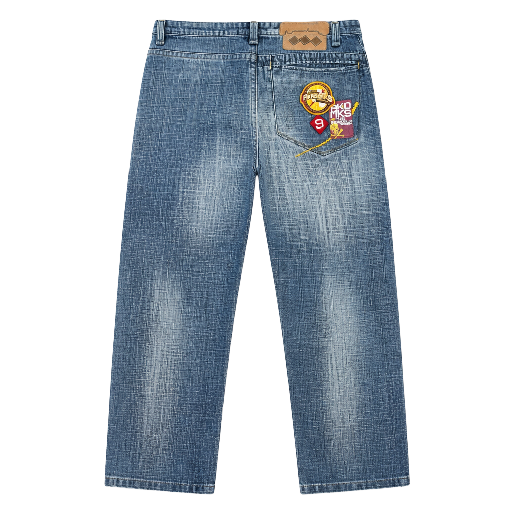 Akademiks Jeans Size 40 Blue Denim Y2K Patches Baggy 1