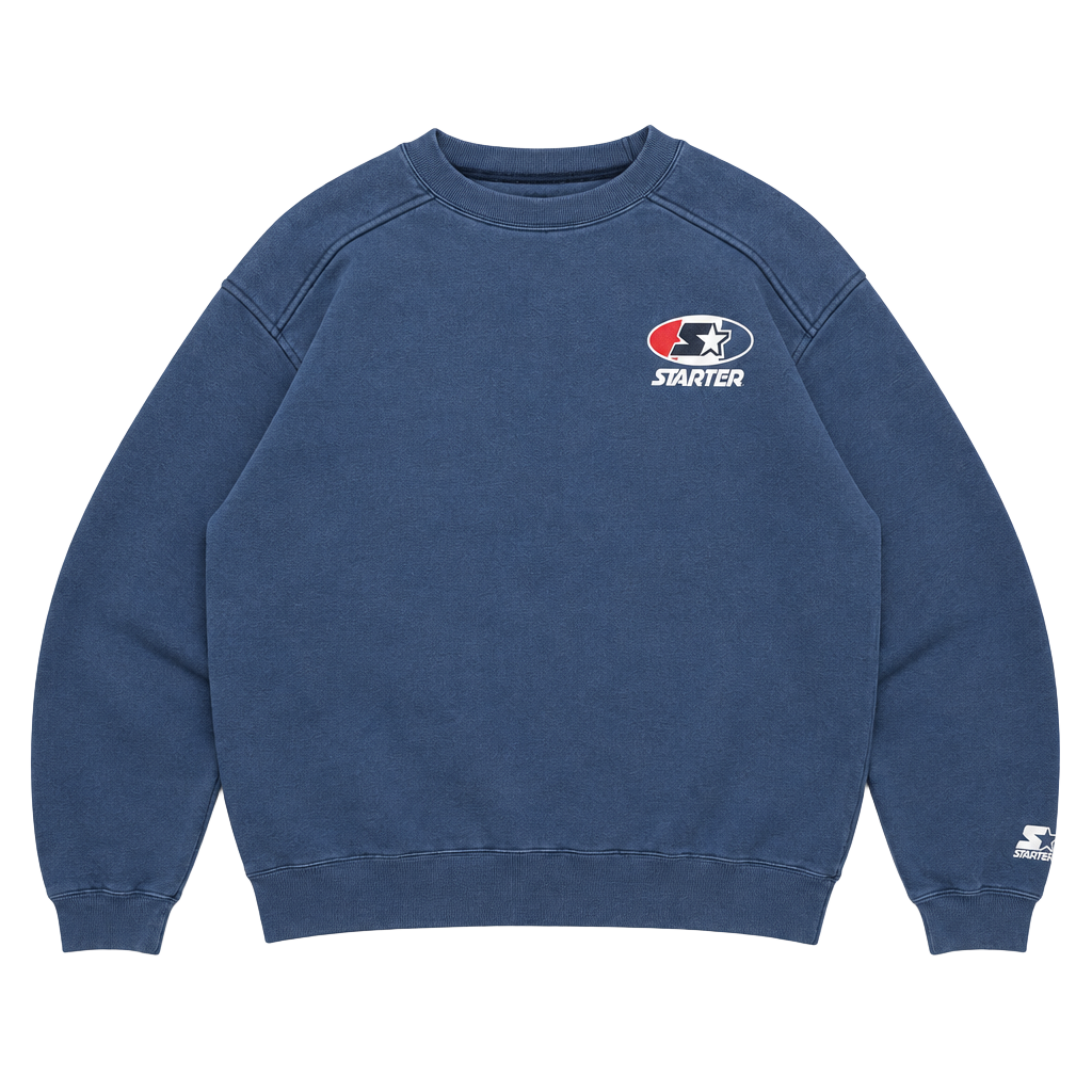 Starter Sweatshirt Size Large Blue Crewneck Pullover 1