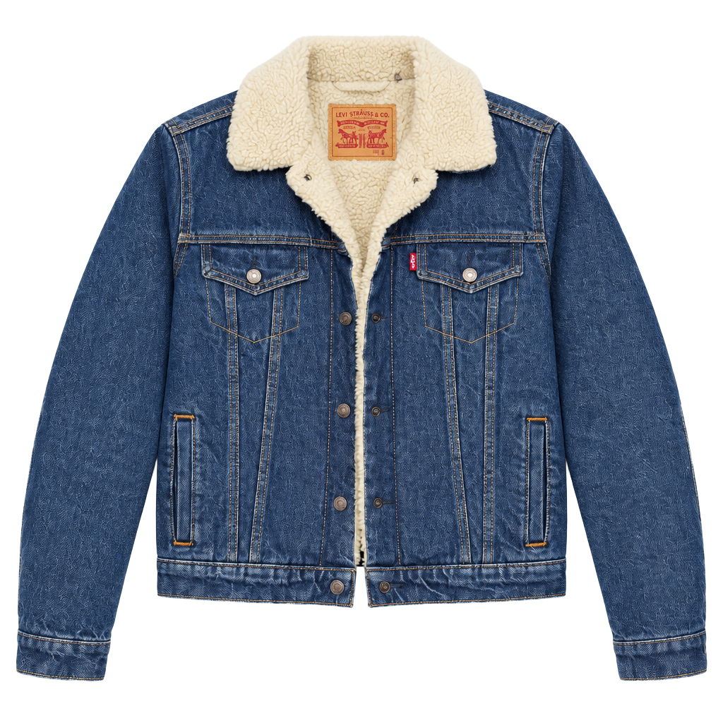 Levi's Sherpa Trucker Jacket Size M Blue Denim 1