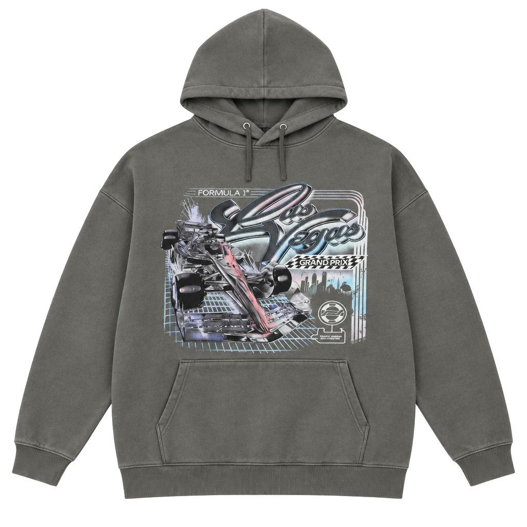 Formula 1 Las Vegas Grand Prix Graphic Hoodie Vintage Grey 1