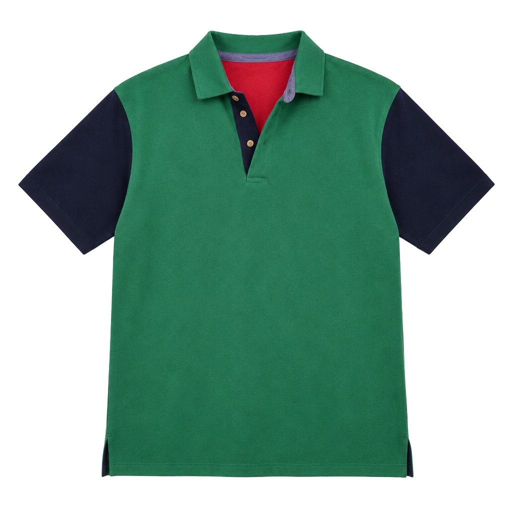 Eddie Bauer Rugby Polo Size L Green Blue Colorblock 1