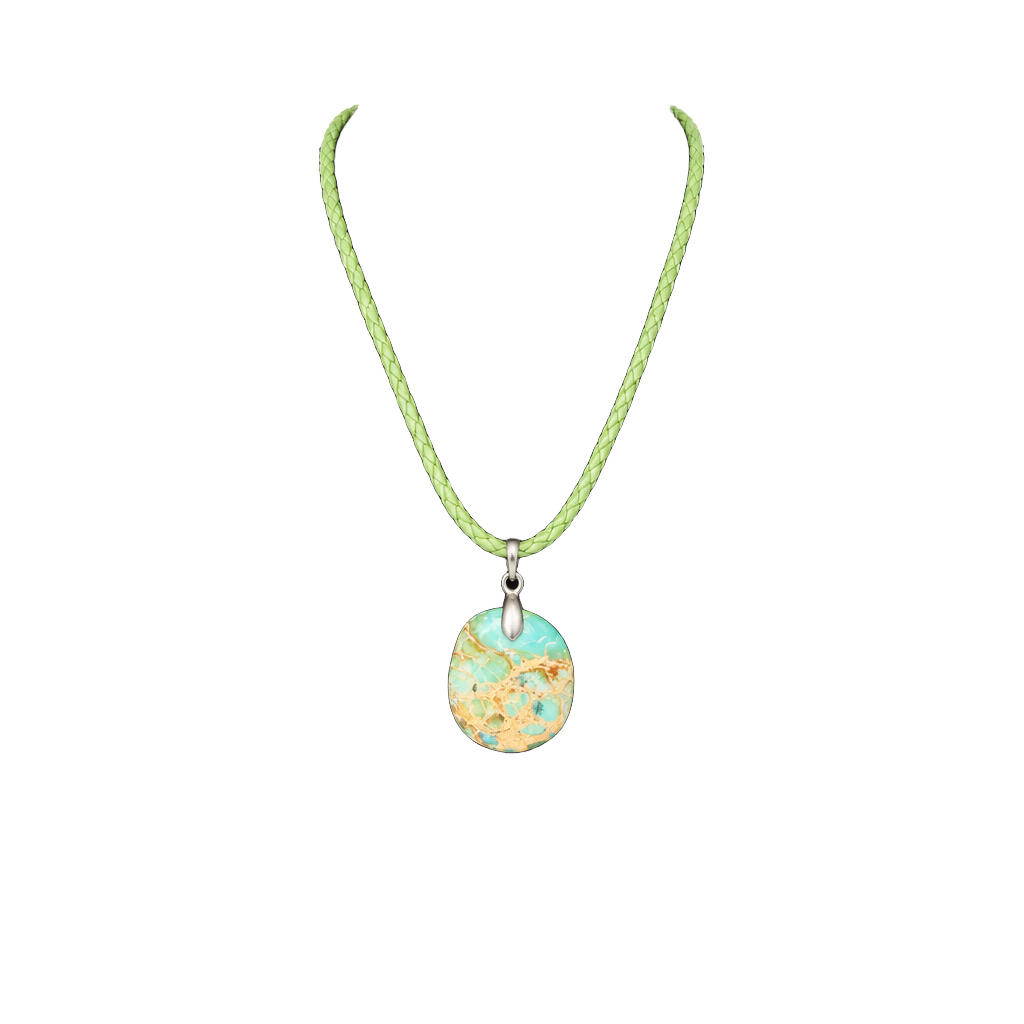Unbranded Handcrafted Natural Green Gemstone Pendant Necklace 1