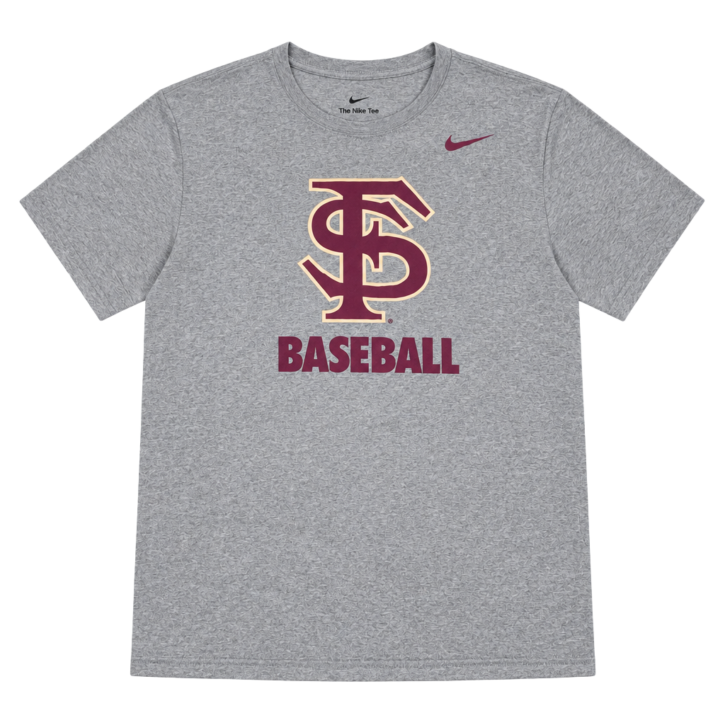 Nike Florida State University FSU Seminoles Baseball T-Shirt Size M Gray 1