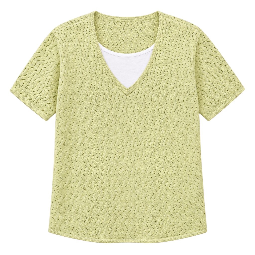 Alfred Dunner Sweater Size XL Lime Green Chevron Knit Top 1