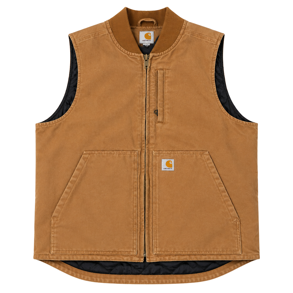 Carhartt Duck Quilted Flannel-Lined Vest XL Brown Carhartt Brown 1