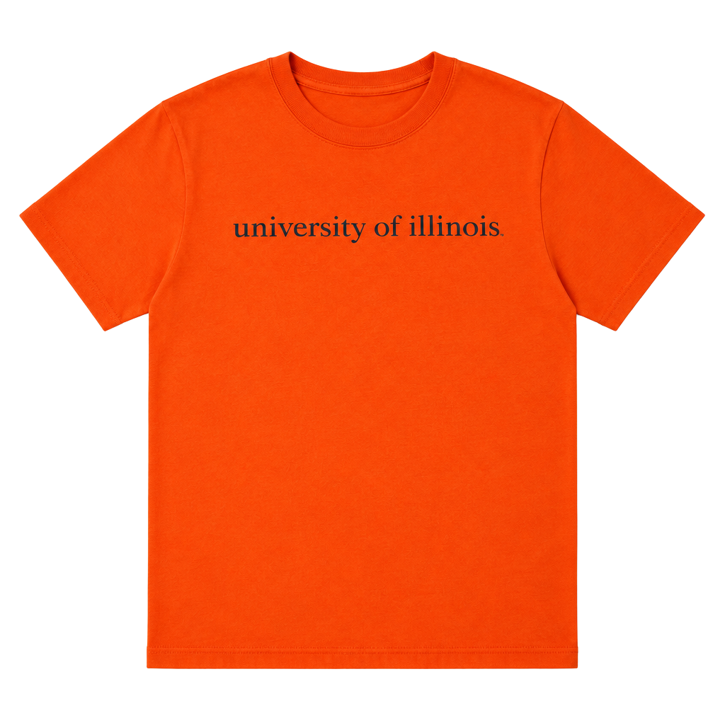 Hanes University of Illinois Long Sleeve T-Shirt Size XL Orange Cotton 1