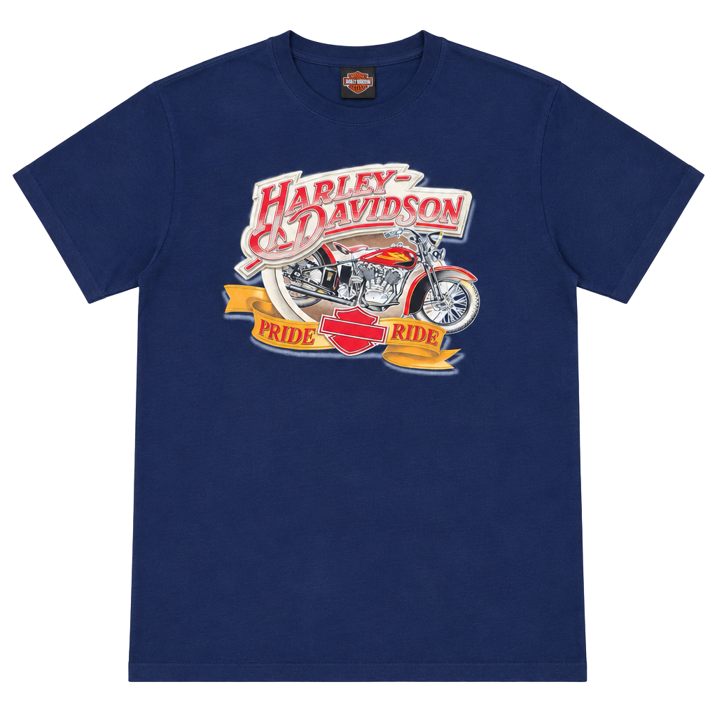 Harley-Davidson T-Shirt Size 2X Blue Pride Ride Granite Mountain Georgia 1