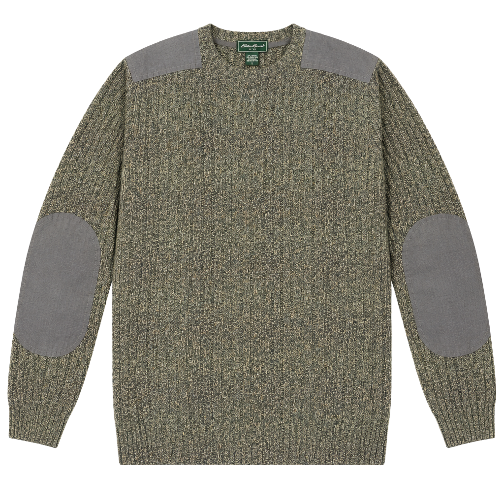 Eddie Bauer Sweater Size XL Brown Wool Blend Elbow Shoulder Patches 1