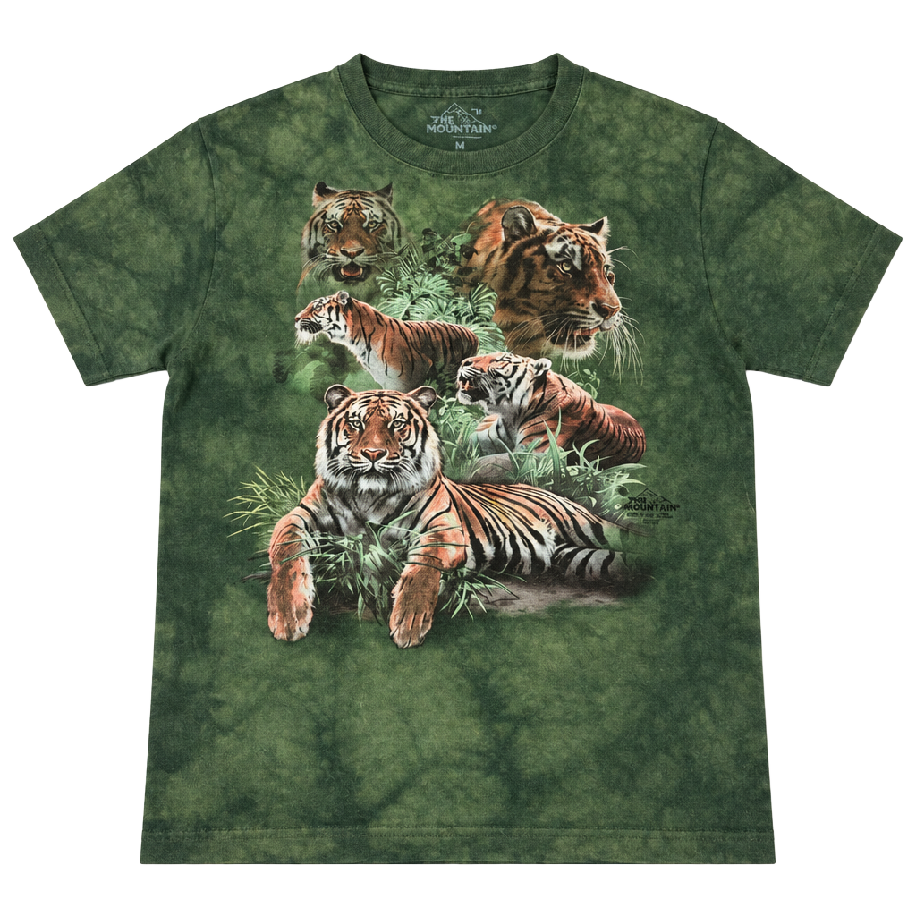 The Mountain Jungle Tigers T-Shirt Size M Green Tie-Dye 1