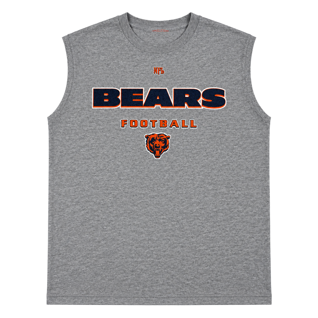 NFL Chicago Bears Cut Off Sleeveless T-Shirt Gray 1
