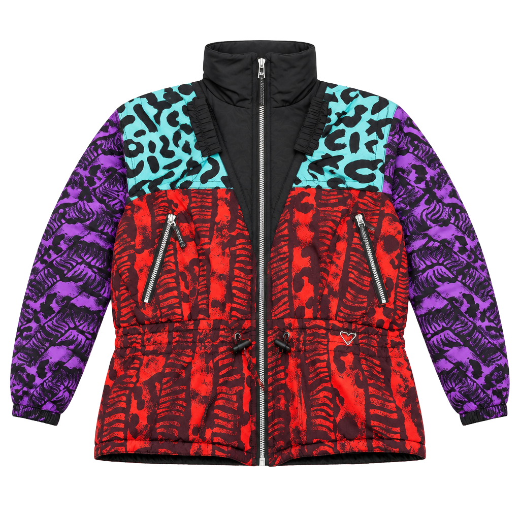 Vtg Obermeyer Wild One Ski jacket womens size-6-small Animal print 80/90s Retro 1