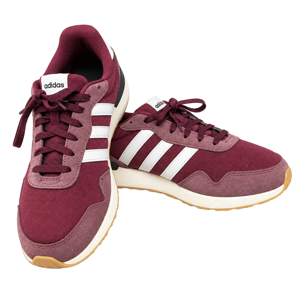 Adidas Run 60s 4.0 Mens classic Sneakers in Burgundy/Silver Size 11-JS1002-clean 1