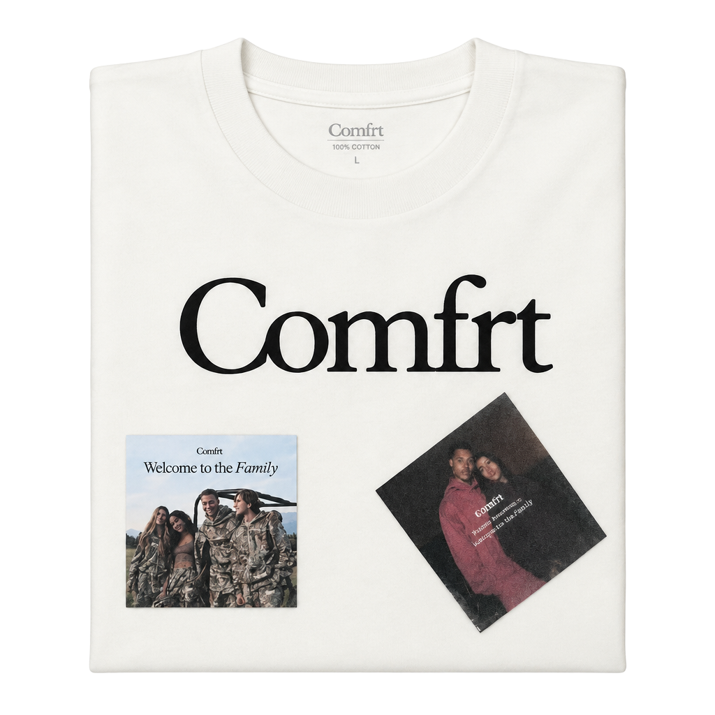 Comfrt Logo T-Shirt Size 2XL White Cotton Heavyweight Tee 1