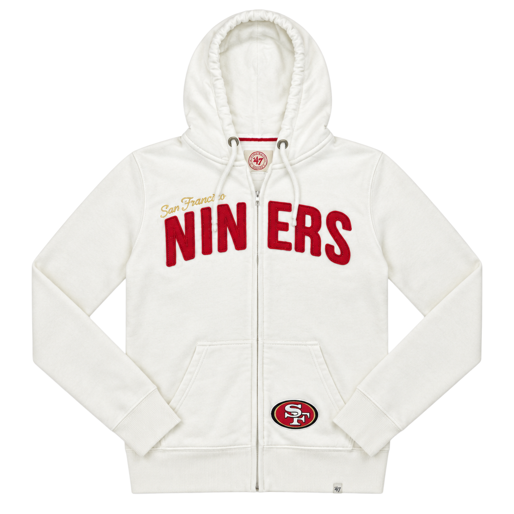 '47 Brand San Francisco 49ers Full-Zip Hoodie Size Medium White 1