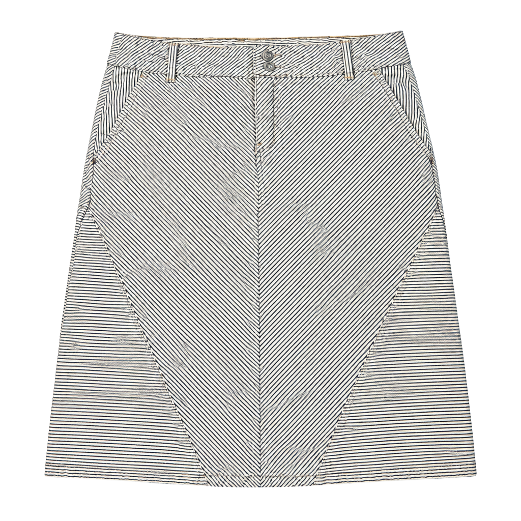 Preppy classic nautical Pilcro Anthropologie Skirt Striped Denim 1