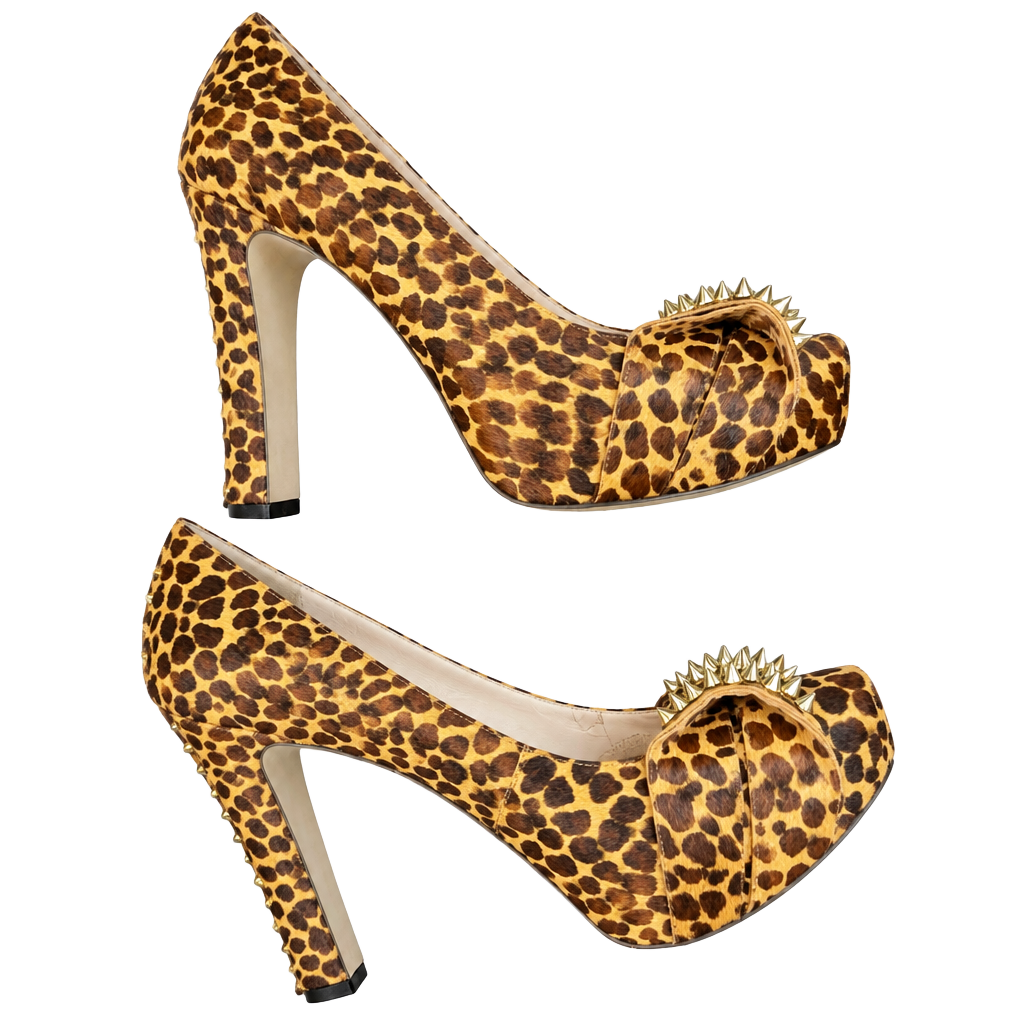 Vince Camuto Jamma Pumps Size 7.5M Leopard Studded Calf Hair 1