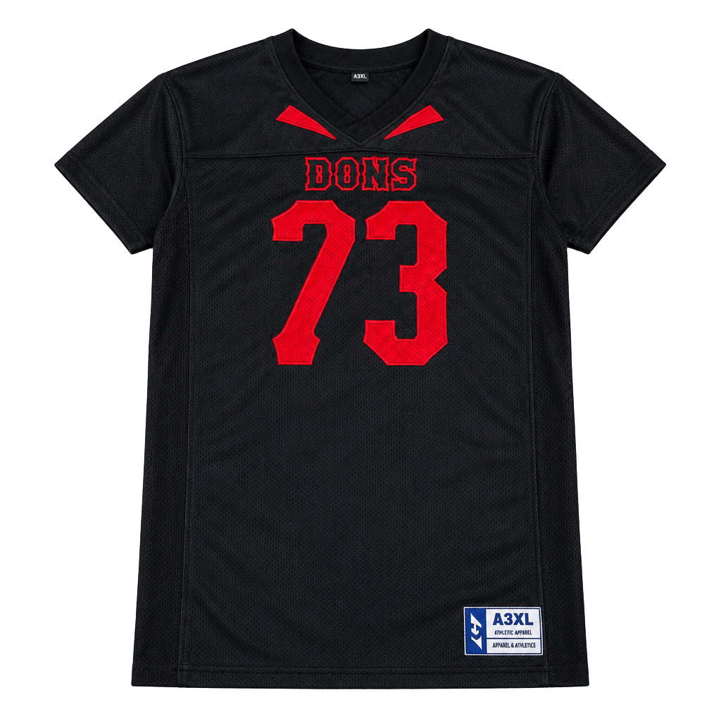 Garb Athletics Dons #73 Football Jersey Size A3XL Black Red 1