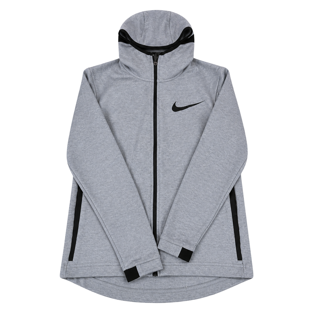 Nike Dry Hyper Elite Showtime Hoodie Size L Gray Polyester Full Zip 1