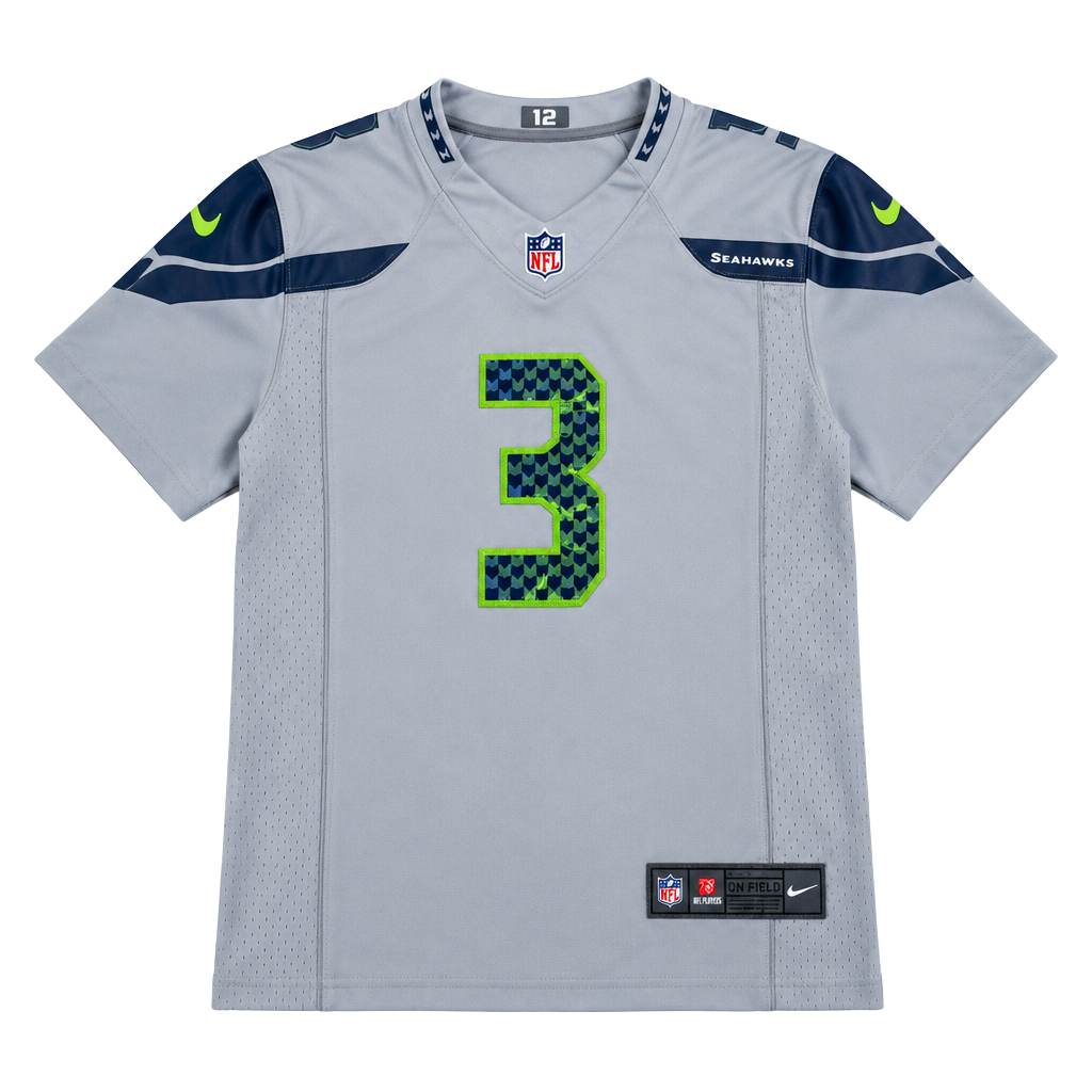 Nike Russell Wilson Seattle Seahawks NFL Jersey Size 12 Gray 1