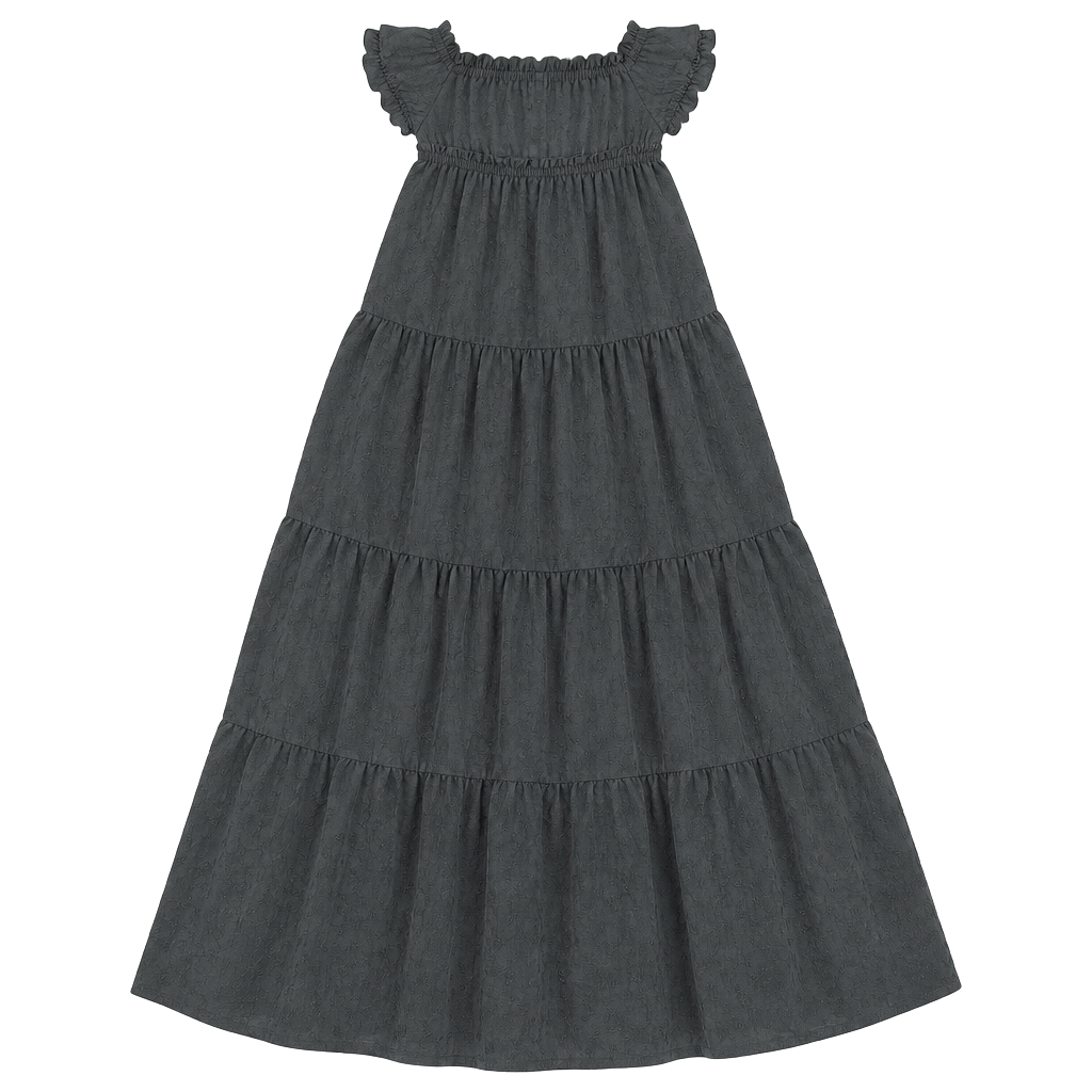 Women’s Steve Madden Tiered Midi Dress Size XS Black Sleeveless Rayon#180 1