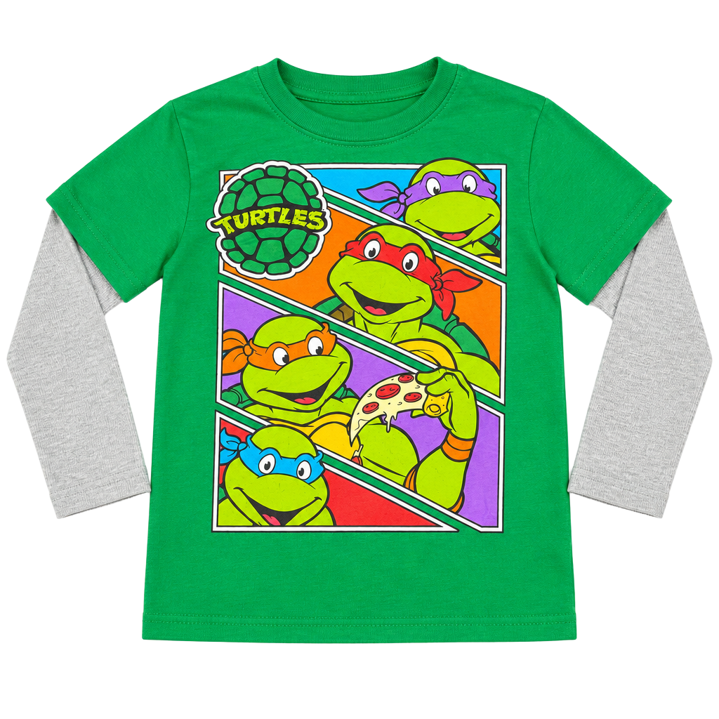 Kids Teenage Mutant Ninja Turtles Long Sleeve Graphic T-Shirt Green Size 5T #80 1