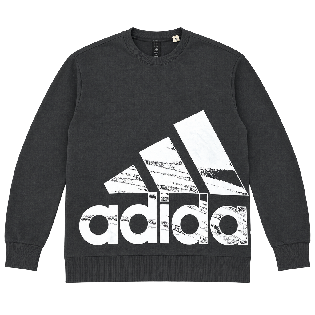Men’s Adidas Brandlove French Terry Sweatshirt Size M Black Logo Pullover#162 1