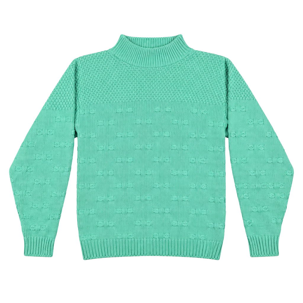 Winona Knits Mock Neck Sweater Size S Mint Green Cotton Vintage 1