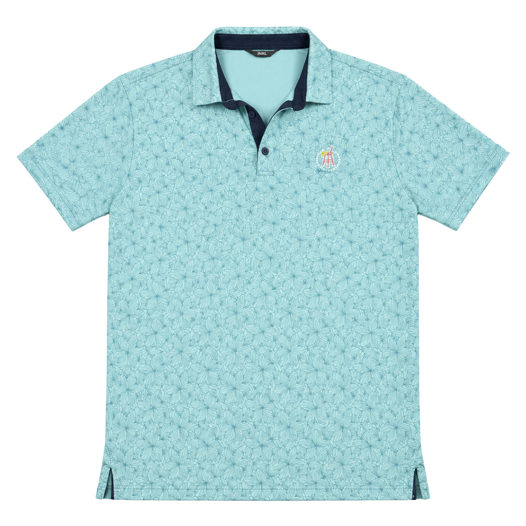 Men’s UNRL Polo Shirt Size S Blue Floral Barstool Sports Golf#186 1