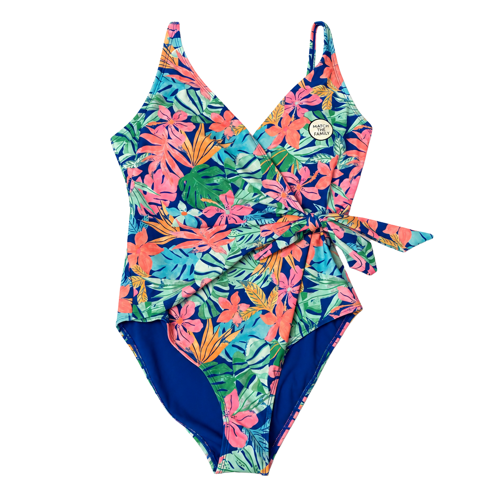 Member's Mark Women's Wrap-Style Tropical Floral One-Piece Swimsuit 1