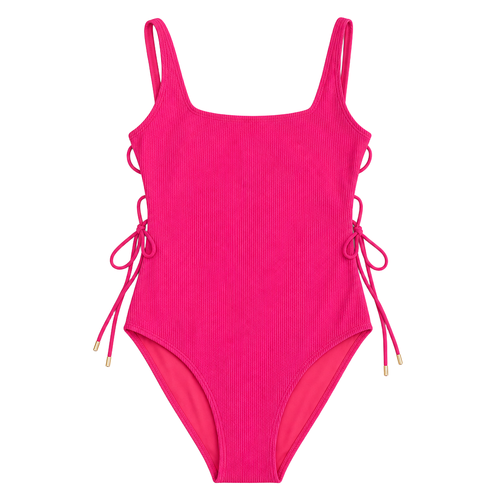 Social Standard by Sanctuary Women's S Ribbed Lace-Up Side One-Piece Swimsuit 1